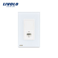 Livolo US-HDMI-Buchse mit weißer Kristallglas-Steckdose 220V VL-C591HD-11